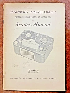 tandberg model 3, 3b, 3bf service manual original - Bild 1 von 3