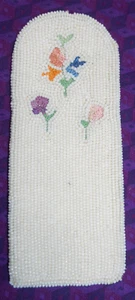 Vintage Handmade in Belgium Embroidered Point De Beauvais Beaded Eyeglass case - Picture 1 of 8