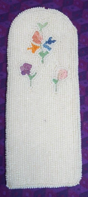 Estuche de gafas vintage hecho a mano en Bélgica bordado Point De Beauvais con cuentas Foto 1 de 4