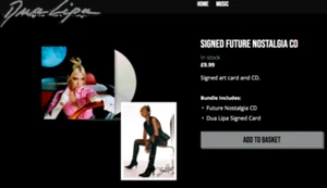 CD OFICIAL DE NOSTALGIA FUTURA DE DUA LIPA Y FOTO FIRMADA CON TARJETA DE ARTE AUTOGRAFIADA - Imagen 1 de 1