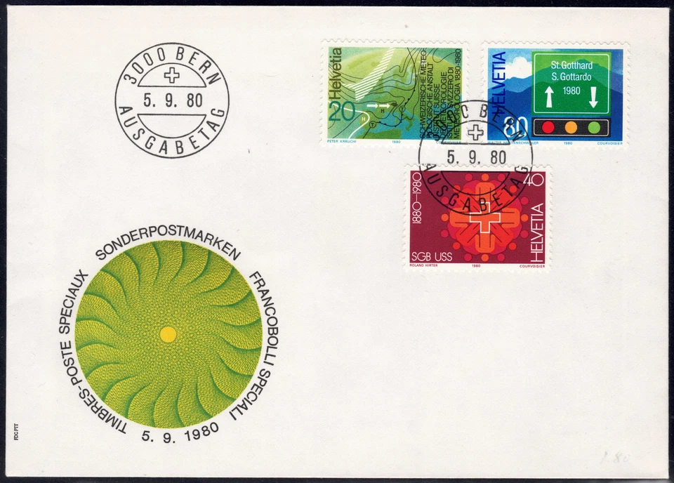 1980 Switzerland SC# 691-693 - FDC - Tunnel for Year-round Traffic  - Used - Image 1 of 1