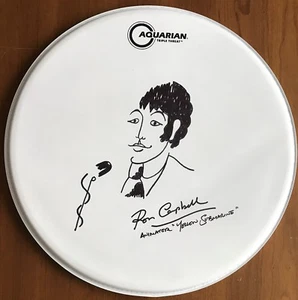 The Beatles Yellow Submarine Ron Campbell Signed Drum Art Sketch Paul McCartney - Picture 1 of 3