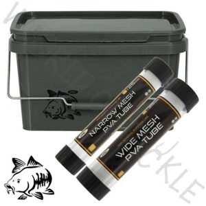 Juego de cubo verde hermético cuadrado de pesca gruesa de carpa de 5L y malla de PVA 25 y 35 mm - Imagen 1 de 6