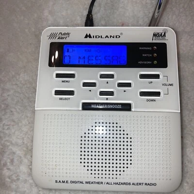 Midland All Hazards Alert Weather Radio NOAA Storm Warning WR-100 Working W/Cord - Image 1 of 4