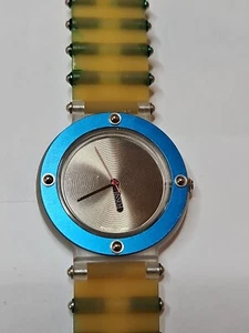 Fossil Wrist Watch Radio Days Blue/Silver Face Needs Battery - Picture 1 of 4