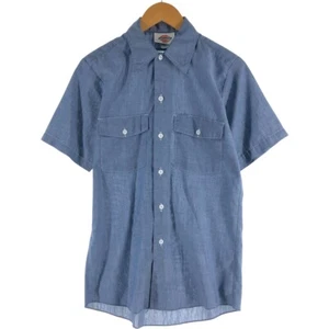 Vintage 80s-90'S Dickies Chambray Short Sleeve Work Shirt Made in USA Men's ... - Picture 1 of 7
