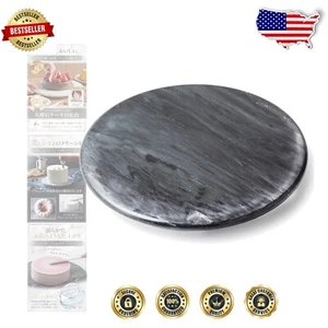 12-Inch Lazy Susan Turntable in Elegant Gray Marble - Smooth, Silent & Durable - Picture 1 of 10