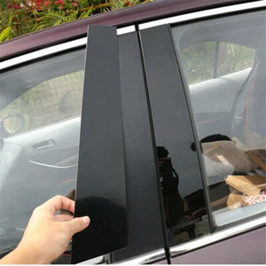 6PCS Black Pillar Posts Fits Nissan Titan Crew Cab 2004-15 Door Trim Cover Kit - Picture 1 of 10