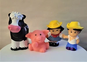 Fisher Price Little People 2 Bauern mit Schwein & Kuh - Bild 1 von 2