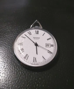 Reloj Bolsillo Sekonda Raketa Vintage 39mm Vástago Herida URSS Fecha Necesita Servicio - Imagen 1 de 5