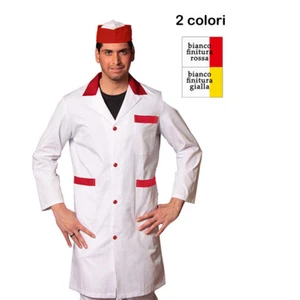 CAMICE DA LAVORO BIANCO UOMO MACELLAIO SUPERMERCATI SALUMIERI - Foto 1 di 45