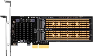GTRENDS PA20 2 porty M.2 NVMe na PCIe 3.0 X4 Adapter z bezprzewodową bifurkacją PCIe - Zdjęcie 1 z 9