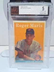 BGS BVG BECKETT 5 EX 1958 TOPPS  ROGER MARIS RC #47  (G131) - Picture 1 of 6