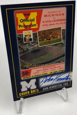 TK LEGACY JOHN HERRNSTEIN AUTO Card M Cover Boys USC 1958 MICHIGAN WOLVERINES - Image 1 of 4