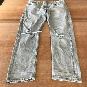 Levi's 512 Slim Jeans Men 33x26 Gray Tapered Distressed Mid Rise Stretch - Picture 1 of 12