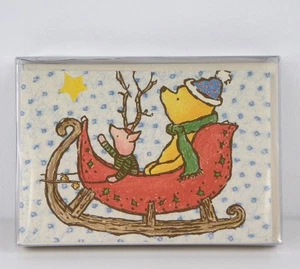 Classic Winnie The Pooh Michel & Co Pooh & Piglet Christmas Cards 13 ct - Picture 1 of 7