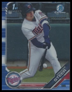 Bowman Draft #BDC-153 2019 Spencer Steer cromo refractor azul #/150 - Imagen 1 de 2