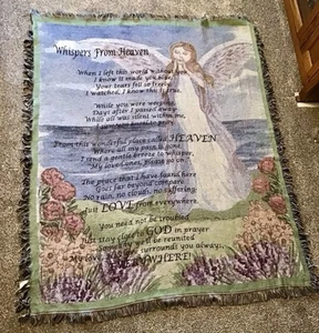 WHISPERS FROM HEAVEN ANGEL TAPESTRY THROW - Picture 1 of 2