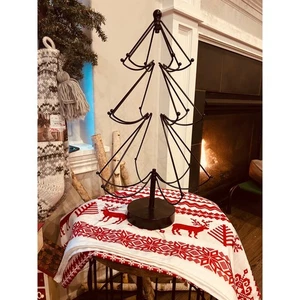 Schwarz Metall Weihnachtsbaum Ständer Display Halter Tischplatte Stufen - Bild 1 von 4