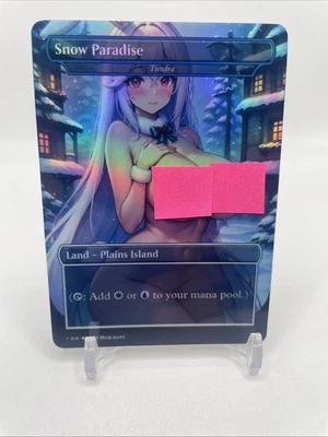 Tundra MTG Waifu FOIL Playtest For EDH and Commander DUAL LAND MAGIC GATHERING - Image 1 of 2