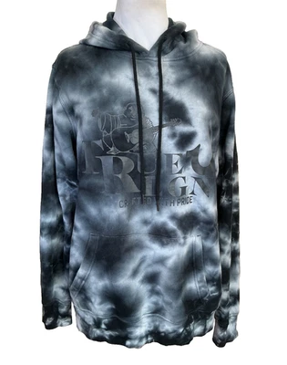 VERDADEIRA RELIGIÃO - MOLETOM COM CAPUZ AZUL TIE-DYE BUDA COM LOGOTIPO DE GUITARRA - TAMANHO G - Imagem 1 de 4