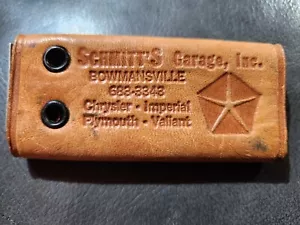 VINTAGE ORIGINAL MOPAR DODGE PLYMOUTH CHRYSLER LEATHER CAR KEY HOLDER NICE - Picture 1 of 24