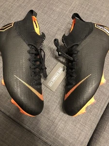 NIKE JR SUPERFLY 6 ELITE FG BLACK ORANGE mercurial cr7 neymar AH7340-081 Sz 6 - Picture 1 of 3