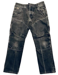 Kuhl The Law Jeans Men's 34x30 (Fits 33x29) Black Brown Double Knee Distressed - Picture 1 of 16