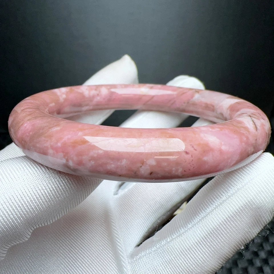 Brazalete Brazalete Cristal Piedras Preciosas Cuarzo Rodonita Natural Bastante Llamativo 59,5 mm Foto 1 de 4