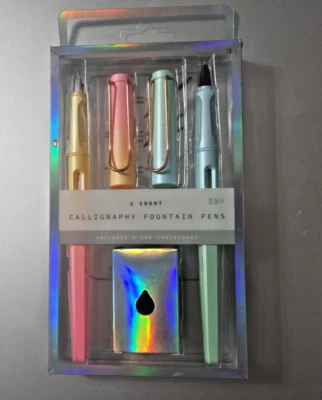 2X PLUMAS ESTILOGRÁFICAS CALIGRAFIA Foto 1 de 4