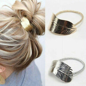 New Leaf Shape Hair Ponytail Ring Elastic Band Cuff Cover Rope Holder Headwear