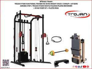 Functional Cable X Trainer 60 Kg Stack Pilates Reformer 30 Kg Pump Kit + Step - Picture 1 of 7