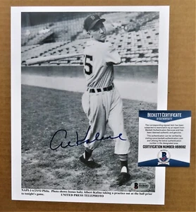 Al Kaline Detroit Tigers # 25 Swing Signed 8x10 1953 MLB Debut with Beckett COA - Picture 1 of 4