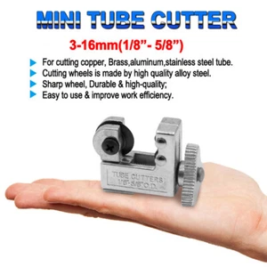 Mini Pipe Tubing Cutter 1/8" to 5/8" OD Copper Brass Aluminum Cutting HVAC Plumb - Picture 1 of 8