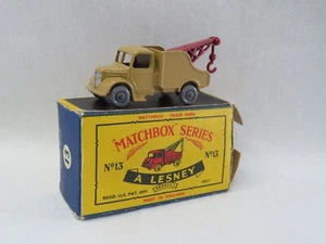 Vintage 1958 Lesney Matchbox #13 Bedford Wreck Truck w/Original Box Made England - Picture 1 of 10