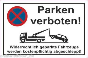 Parkverbot AUFKLEBER Parken Verboten HALTEVERBOT HINWEISSCHILD 15x10cm 2053 - Bild 1 von 1