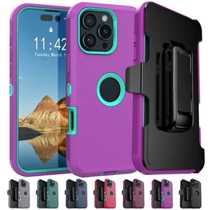 Funda protectora resistente a prueba de golpes/clip para cinturón para Apple iPhone 16/16+/16 Pro/Pro Max - Imagen 1 de 54