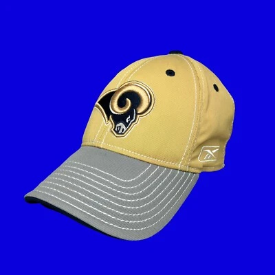 Gorra St Louis Rams elástica ajustada talla única NFL fútbol americano para hombre dorada Reebok Foto 1 de 4