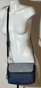 Calvin Klein Women Crossbody Bag Light and Blue Grey New NWT Vegan Leather - Picture 1 of 9