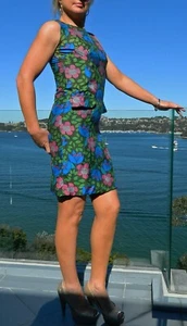 VINTAGE Mary Rees Couturier 1950's Original Rare Rockabilly Wiggle Silk Dress - Picture 1 of 3