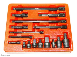 JUEGO DE ADAPTADORES DE TOMA DE IMPACTO - extensiones de oscilación, juntas universales, adaptadores, herramientas - Imagen 1 de 1