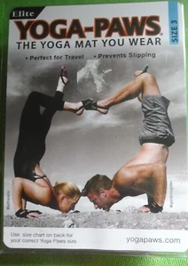 Yoga Paws Elite SZ 3 Yoga Mat You Wear Gloves Black New SZ Wide Womens-Slim Men - Picture 1 of 3