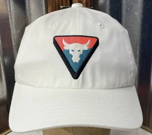 Under Armour Project Rock Dwayne Johnson Hat Cap NEW Sz. OSFM UA FREE FIT WHITE - Picture 1 of 7