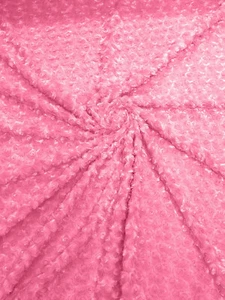 Minky Swirl Rose Blossom Ball Rosebud Plush Fur Fabric Polyester By Yard - Picture 1 of 1