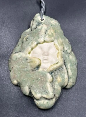 Глина керамика детский лицо сад дух фольклор открытый дерево стены подвесной декор - Изображение 1 из 4