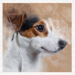 Hund - Jack Russell - Stoff Handwerk Paneele in 100 % Baumwolle oder Polyester - Bild 1 von 3