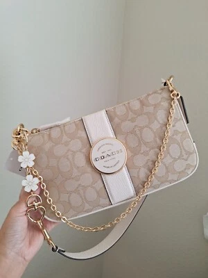 NWT Coach Lonnie Baguette crossbody In Signature Jacquard C8306 $350 - Image 1 of 4