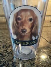 Dachshund Portait Double Walled Plastic 16 Oz Cup With Lid And Straw