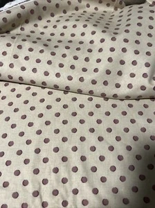 Waverly "Dotz" Beige / Plum Polka Dot Cotton 6 Yds  54” Wide 100% Cotton - Picture 1 of 4
