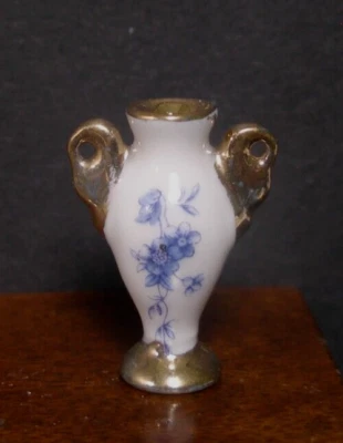 Porcelain Vase ~ Dollhouse Miniature ~ England ~ 1:12 scale ~ Room Box ~ Marked - Image 1 of 4